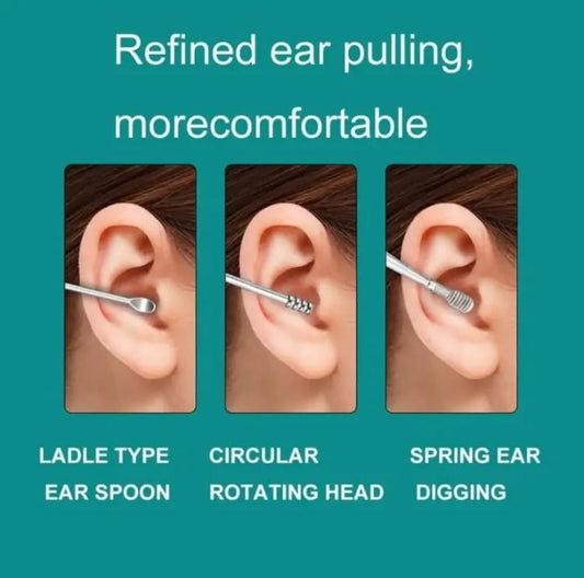 6-Pcs Safe Ear Wax Cleaning Kit with Reusable Ear Pick Tools
