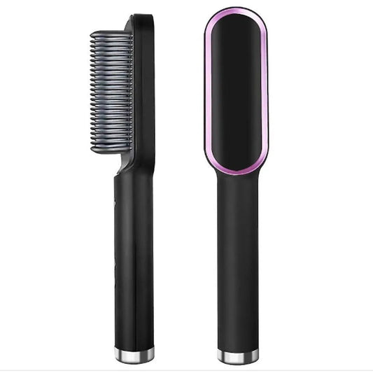 Professional Electric FH909 Hair Brush Straightener | Fast Heating Anti-Frizz Ceramic Brush
